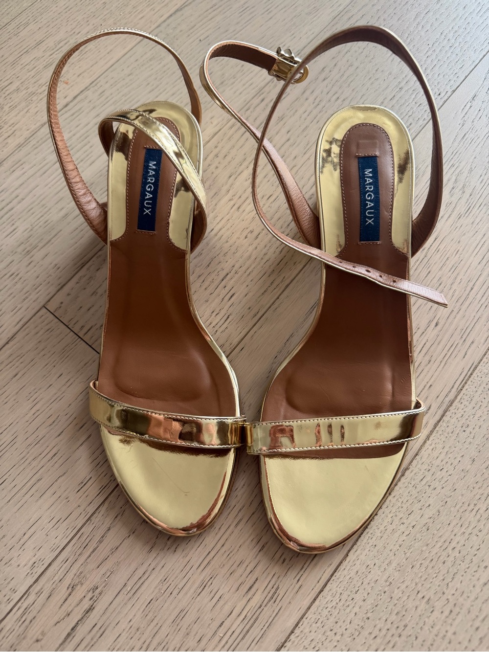 Margaux Metallic Gold Slingback Heels